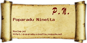 Poparadu Ninetta névjegykártya
